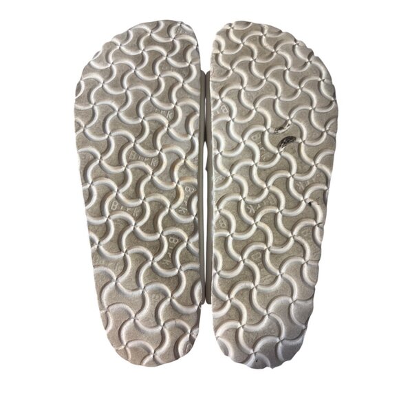Birkenstock Arizona White Sandals Size 8 Womens Two-Strap Slide Made In Germany - Picture 5 of 7